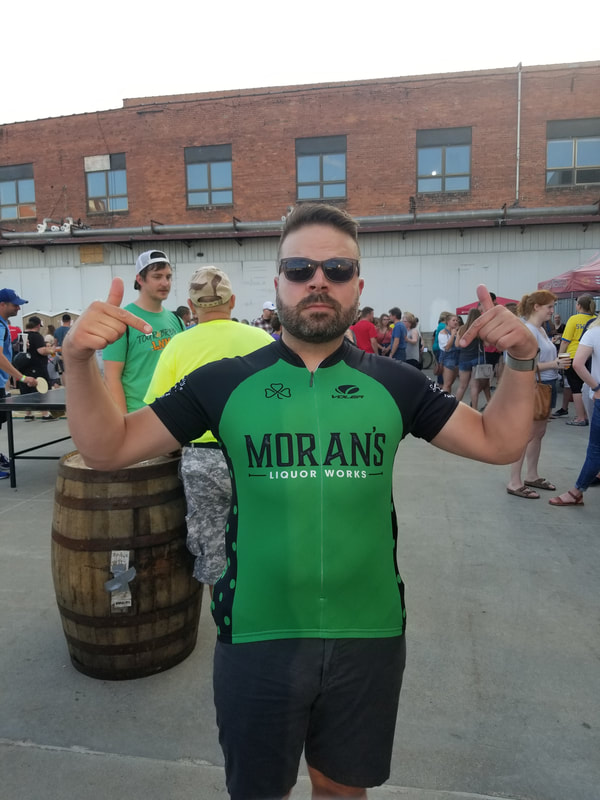 Morans liquor works employee at Tour de Brew hosted at Empyrean Brewing's warehouse